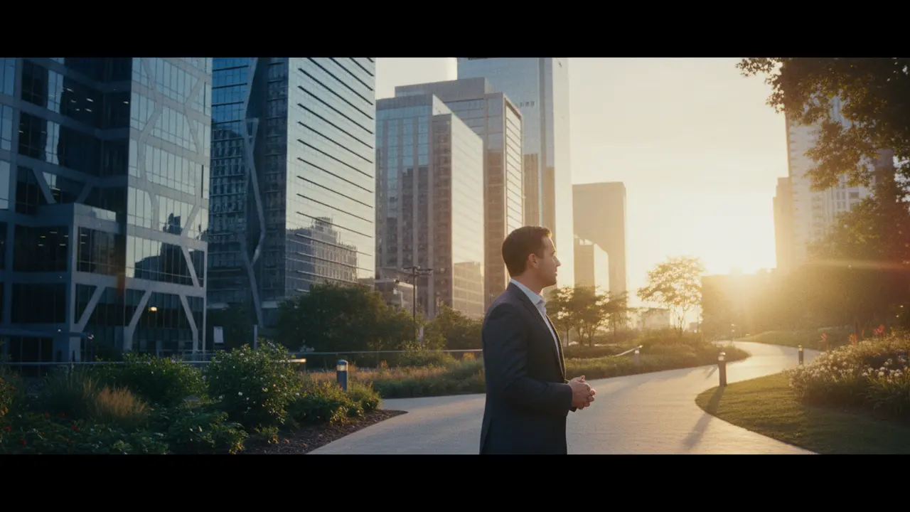 Un homme face à un miroir montrant sa transformation entre deux versions de lui-même