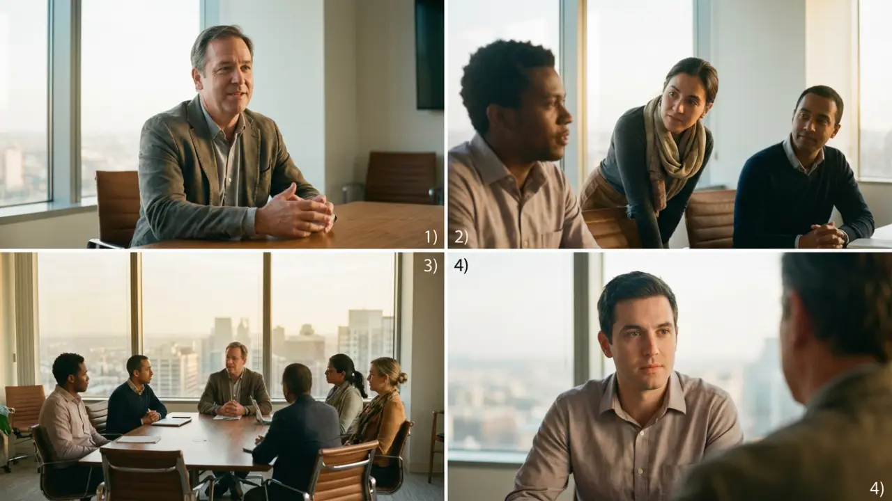 Dirigeant partageant sa conscience de soi avec son équipe de direction