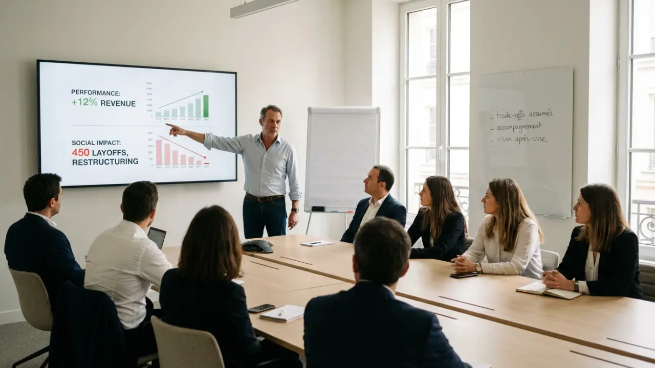 Leader transparent communiquant avec son équipe en toute authenticité