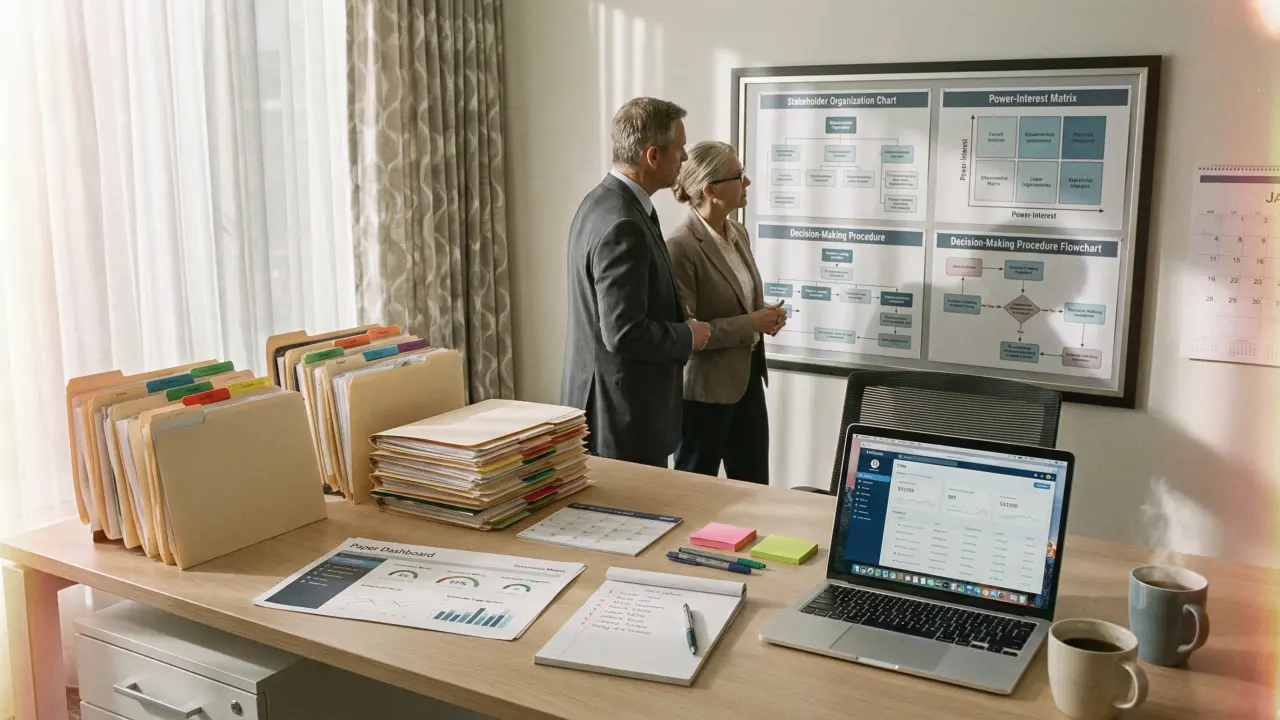 Managers étudiant un processus formalisé de gouvernance