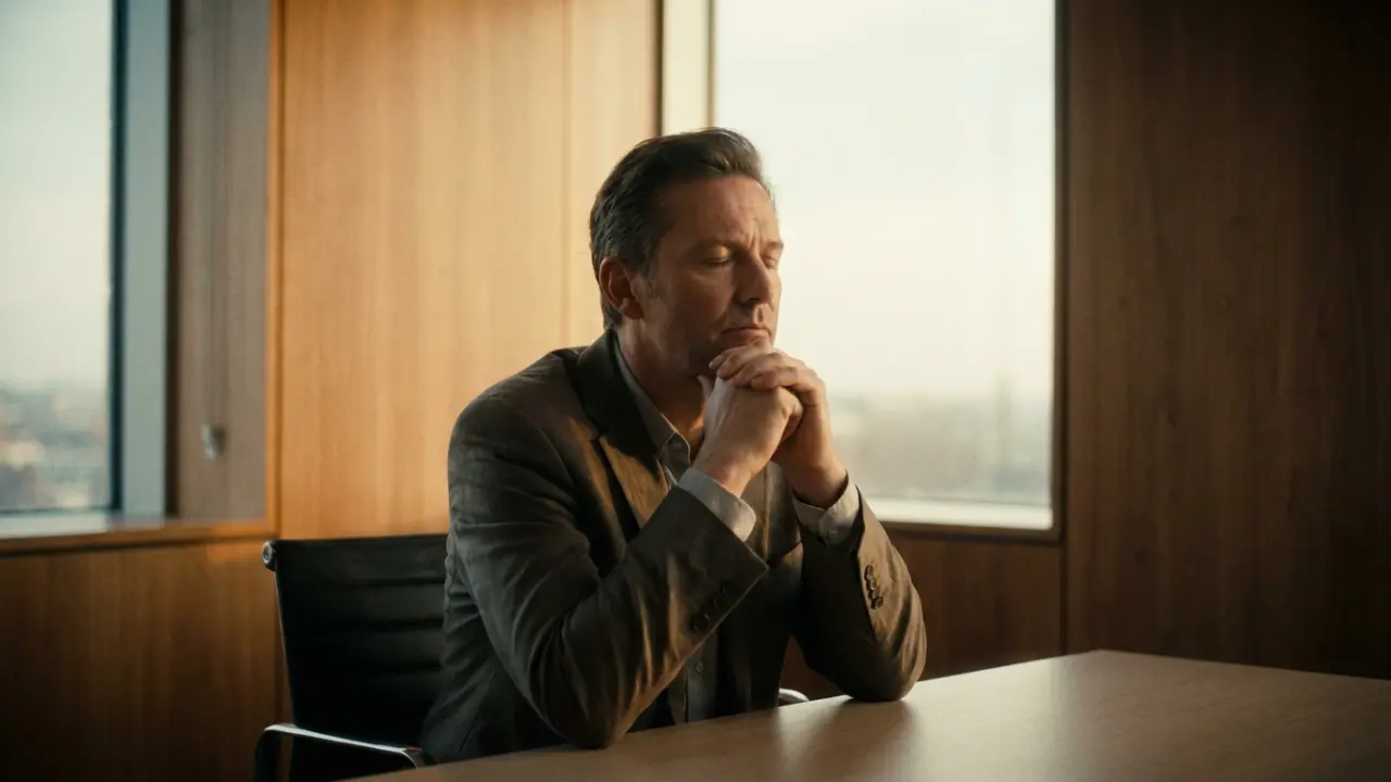 Dirigeant en introspection cherchant ses intentions profondes