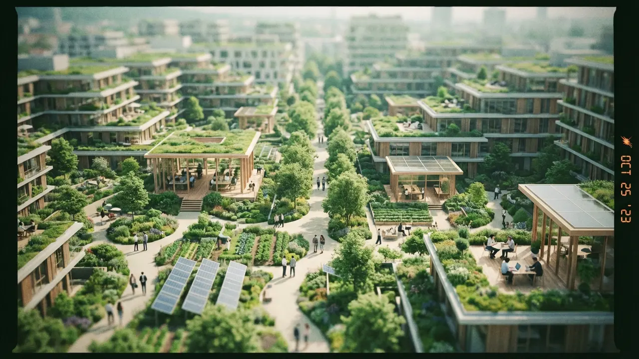 Vision aérienne d'un écosystème organisationnel équilibré