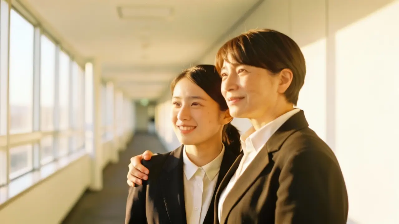 Dirigeant posant une main bienveillante sur l’épaule d’un collaborateur