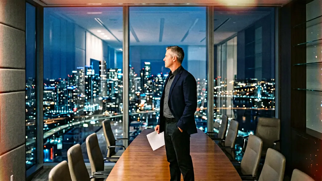 Dirigeant seul face à la ville avant une décision stratégique majeure