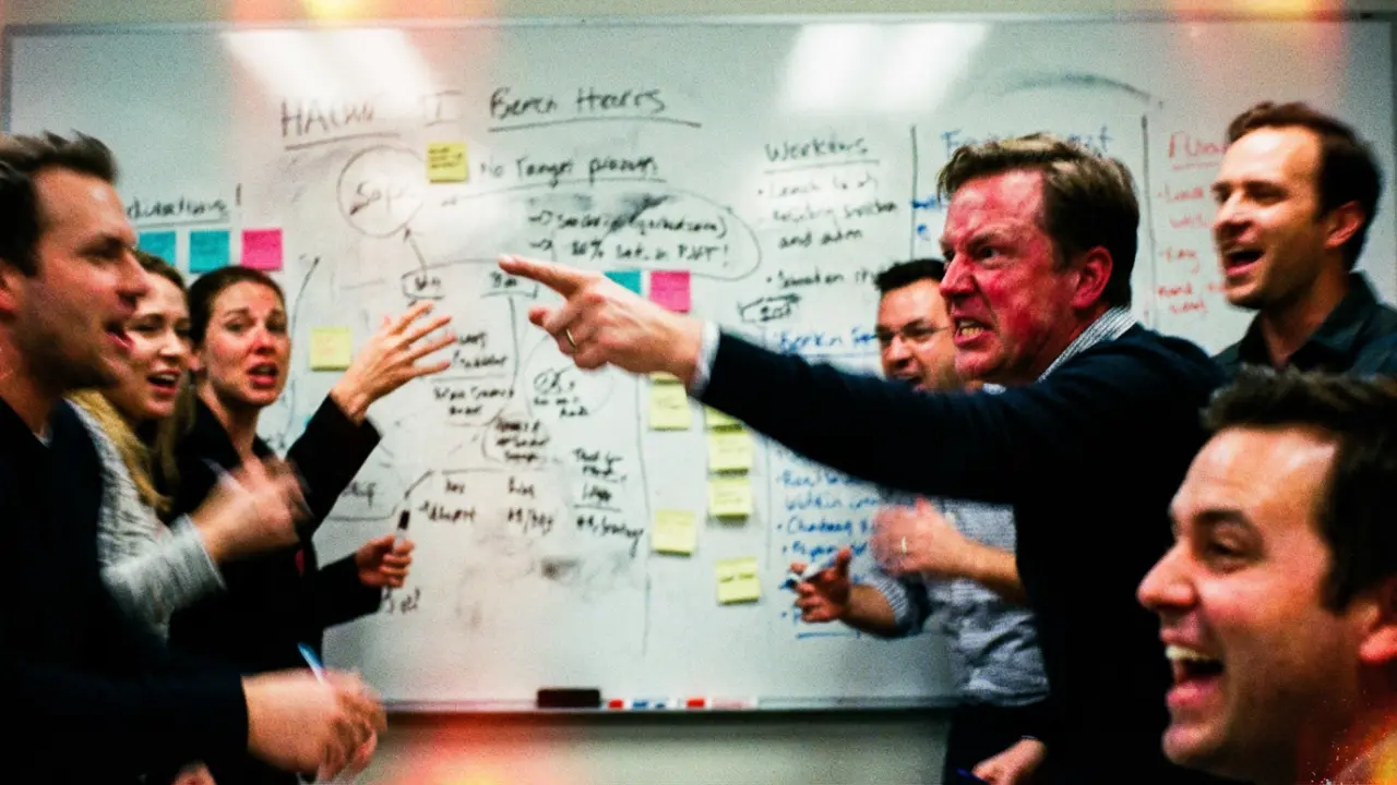 Réunion d'équipe dynamique et intense